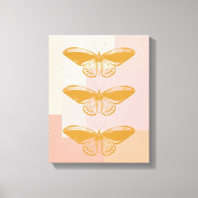 Toile Illustration de la nature papillon en rose | Cute (Recto)