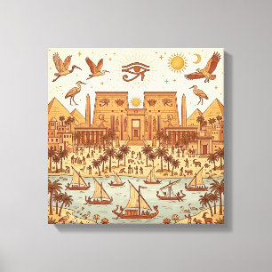 Toile Illustration de la ville antique égyptienne Boho-T