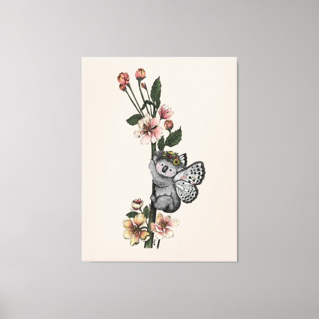 Toile Illustration de l'aquarelle de la béaire de Koala  (Recto)