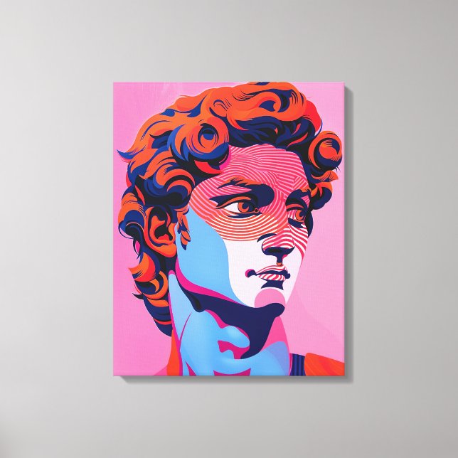 Toile Illustration de Michelangelo David Neon (Recto)