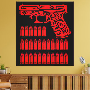 Toile Illustration de pistolet tribal