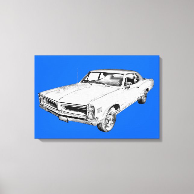 Toile Illustration de voiture Pontiac Lemans 1966 (Recto)