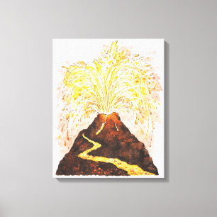 Toile Illustration de volcan éclatant