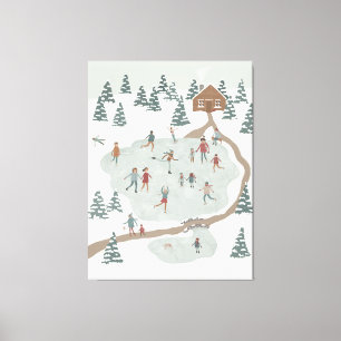 Toile Illustration d'hiver de la patinoire confortable