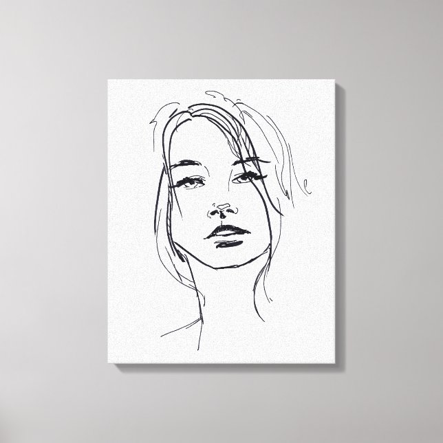 Toile Illustration du visage de mode (Recto)