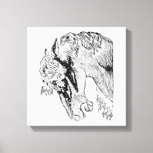 Toile Illustration d'un cheval Vintage élégant
