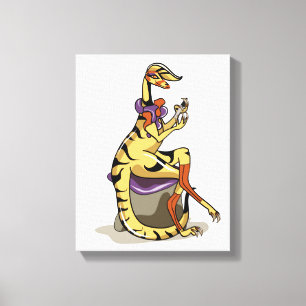 Toile Illustration D'Un Iguanodon Qui Polit Ses Ongles.