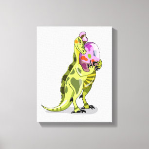 Toile Illustration D'Un Lambéosaure Portant Un Oeuf.