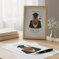 Illustration Élégante de Diplômé Nom Diplôme Année