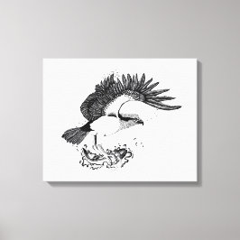 Toile Illustration en noir et blanc d'Osprey