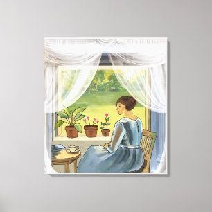 Toile Illustration femme vintage, décoration murale roma