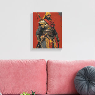 Toile Illustration médiévale du guerrier Janissaire