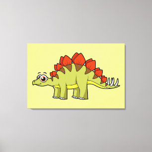 Toile Illustration Mignonne D'Un Stegosaurus Dinosaure.