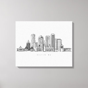 Toile Illustration minimaliste de l'horizon de la ville
