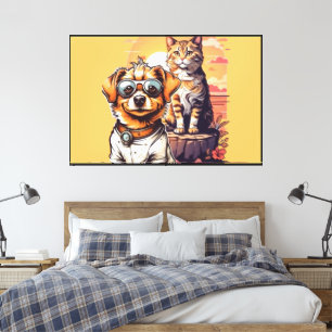 Toile Illustration Orange de animal de compagnie Coucher