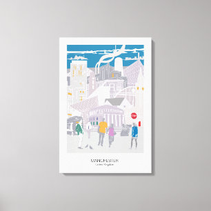 Toile Illustration Skyline Manchester Canvas