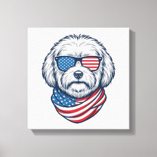 Toile Illustration vectorielle de chien duveteux patriot
