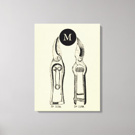 Toile ILLUSTRATION vintage Pruners Monogramme Choisir la