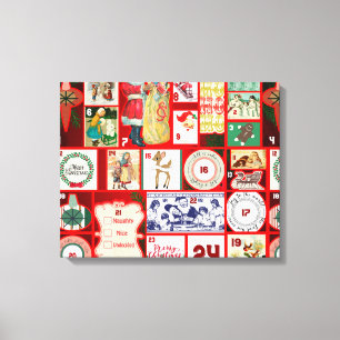 Toile Illustrations de Noël Vintage Holiday Fun