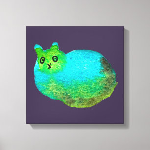 Toile Image d'art de chat bleu gras mou