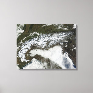 Toile Image satellite de la chaîne de montagnes des Alpe