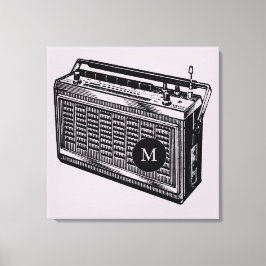 Toile Image vintage Radio Monogramme Canvas