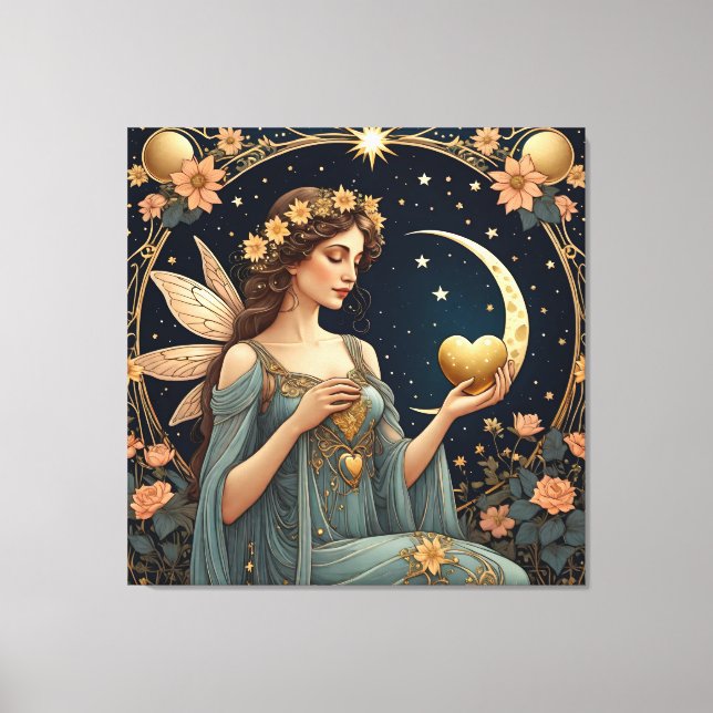 Toile imaginaire art femme style tarot (Recto)