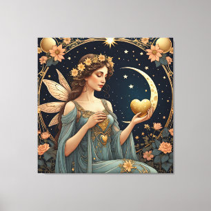 Toile imaginaire art femme style tarot