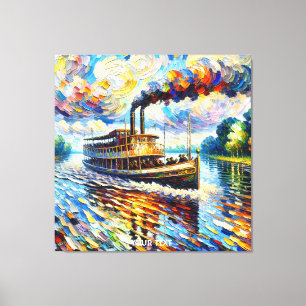 Toile Imaginaire Cute Bateau à vapeur