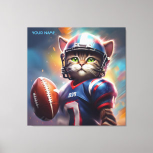 Toile Imaginaire Cute Chat Football Uniforme