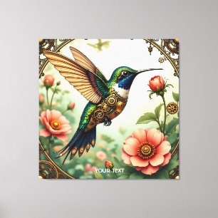 Toile Imaginaire Cute Steampunk Fleurs d'oiseaux