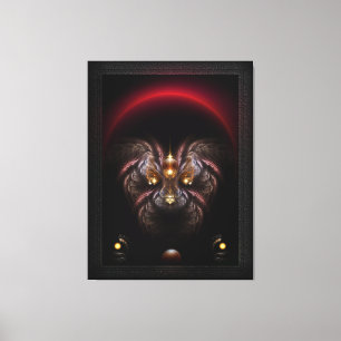 Toile Imaginaire de caniche alkarien Portrait fractal