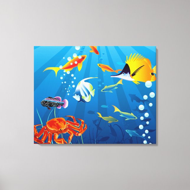 Toile Imaginaire de poisson sous-marin Panneau personnal (Recto)