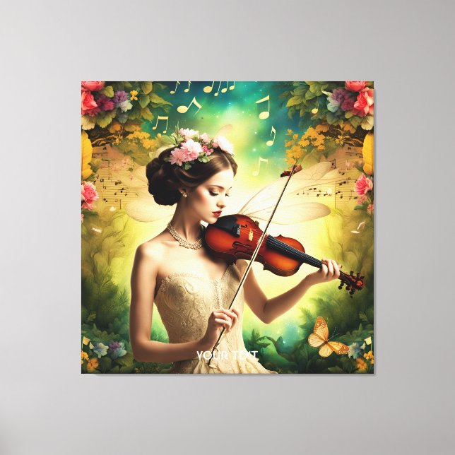 Toile Imaginaire Fleurs de violon mignonnes filles (Recto)