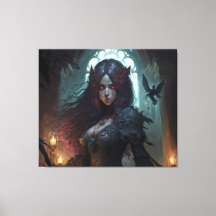 Toile Imaginaire foncé femme Anime Canvas Mur Art