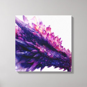Toile Imaginaire mystique Améthyste cristal Dragon Bête
