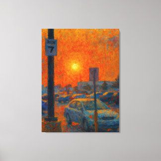Toile Impressionniste de parking AI Art