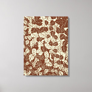Toile imprimé feuille japonaise, tan de teint et beige