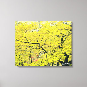 Toile imprimé japonais jaune gingko