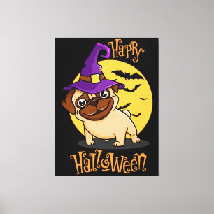 Toile Imprimer Canvas Puggy Halloween