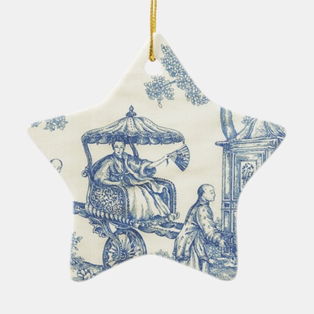 Toile in Blauem u. in weißem Keramikornament (Vorne)