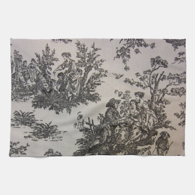Toile in Schwarzem u. im Weiß Küchentuch (Horizontal)