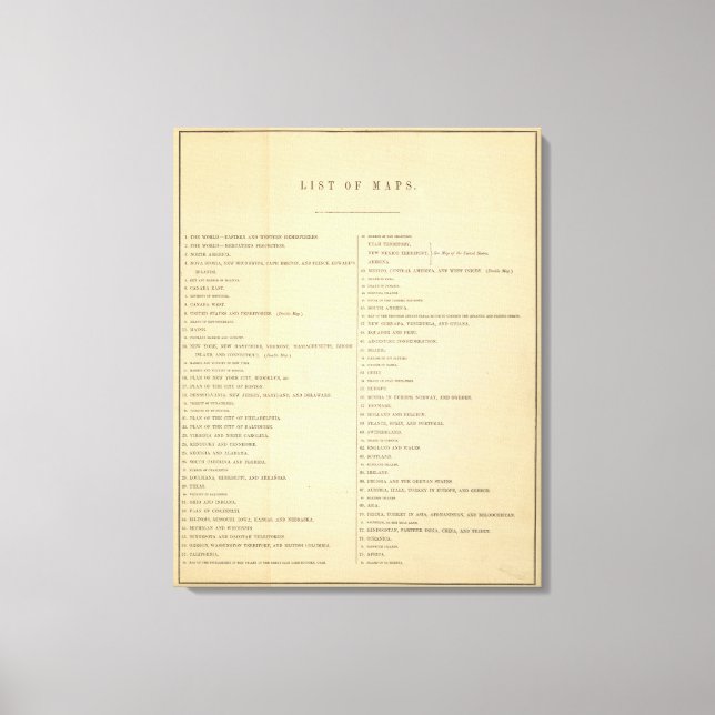 Toile Index Nouveau atlas général 2 (Recto)