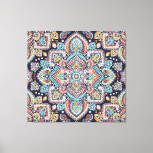 Toile Indian Paisley : Motif ethnique mandala