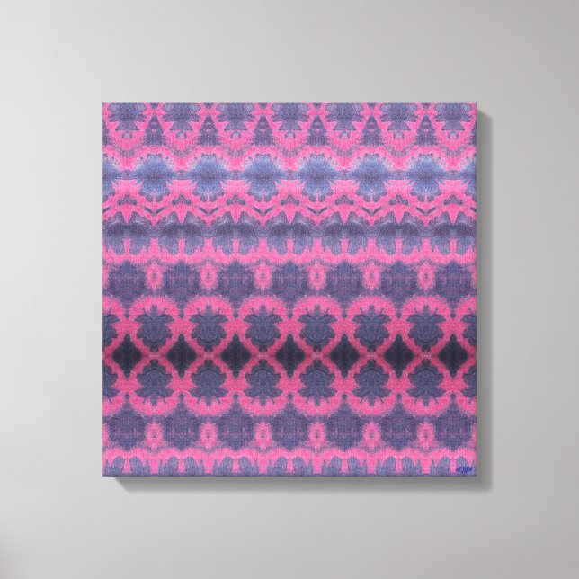 Toile Indigo Pink II Stretched Canvas Print (Recto)