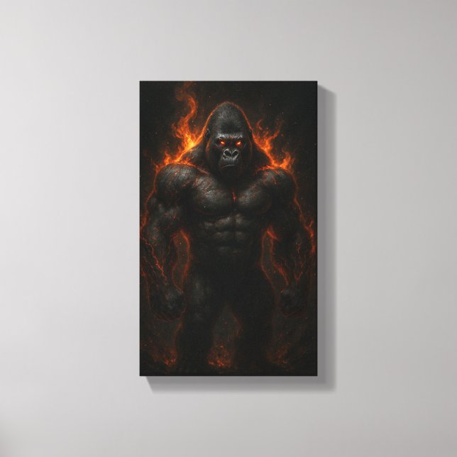 Toile Inferno Gorilla: Unleash the Beast Within (Recto)