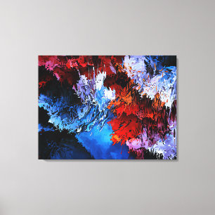 Toile Inferno réfrigéré Bleu Rouge Art Abstrait contempo