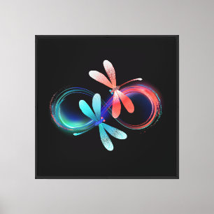 Toile Infini avec des libellules lumineuses