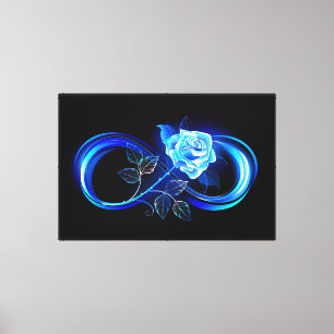 Toile Infini lumineux avec rose bleue