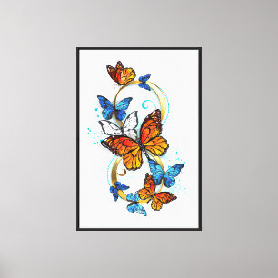 Toile Infinité de papillons monarques